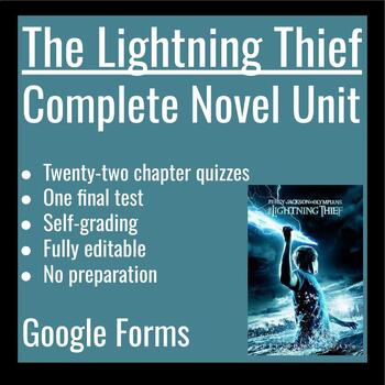 Preview of The Lightning Thief Quizzes and Test Unit - Google Forms