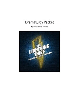 Preview of The Lightning Thief: The Percy Jackson Musical - Dramaturgy Packet
