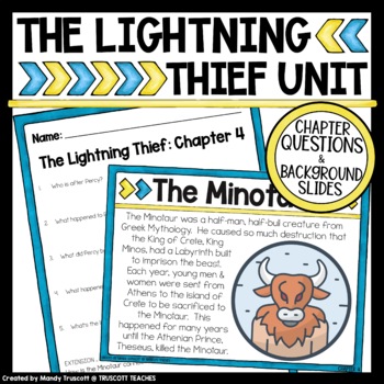 Preview of The Lightning Thief Unit: Chapter Questions & Background Knowledge Slides