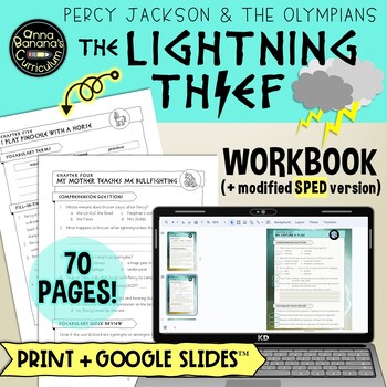 Preview of The Lightning Thief Workbook: Digital and Print Novel Study