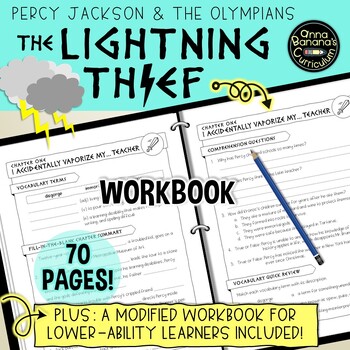 Preview of The Lightning Thief Workbook: PRINT Novel Study
