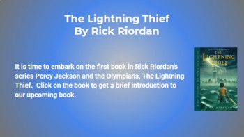Preview of The Lightning Thief webquest - a book introduction