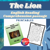 The Lion - English Reading Comprehension Activity Printable