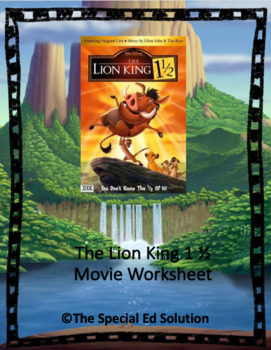 Preview of The Lion King 1 1/2 Movie Worksheet