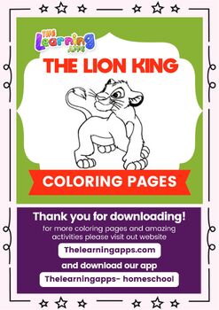 Preview of The Lion King Printable Worksheets Coloring Pages