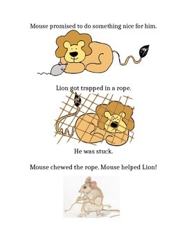 Preview of The Lion & The Mouse - Adapted Text