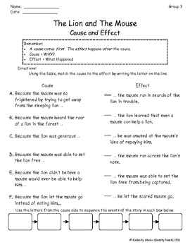 The Lion and The Mouse Skill Activity by BeachyTeach | TpT