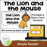 The Lion and the Mouse Simple Fable Reader | Printable