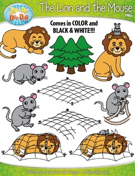 The Lion And The Mouse Famous Fables Clipart Zip A Dee Doo Dah Designs