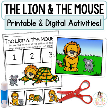 Preview of The Lion and the Mouse | Printable Activities & Digital Google™ Slides