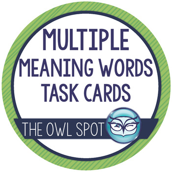 Preview of Multiple Meaning Word Task Cards - Intermediate Grades! Test Prep