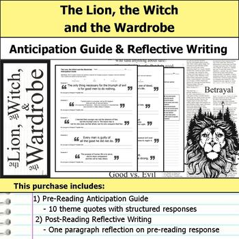 Preview of The Lion, the Witch and the Wardrobe - Anticipation Guide & Reflection