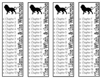 Preview of The Lion, the Witch, and the Wardrobe Chapter Checklist Bookmarks