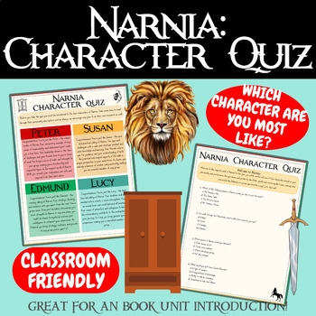Preview of The Lion, the Witch, and the Wardrobe Character Quiz | Narnia activity sheets