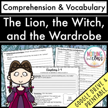 Preview of The Lion, the Witch, and the Wardrobe | Comprehension Questions and Vocabulary