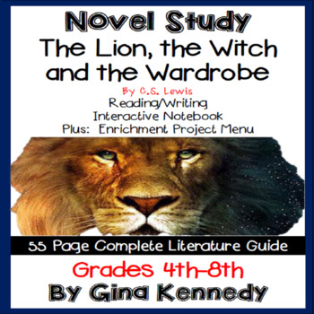 Preview of The Lion, the Witch and the Wardrobe Novel Study & Project Menu; Digital Option