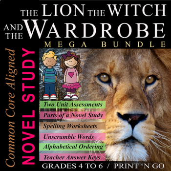 Preview of The Lion, the Witch and the Wardrobe Novel Study | Print 'n Go | Assessment SALE