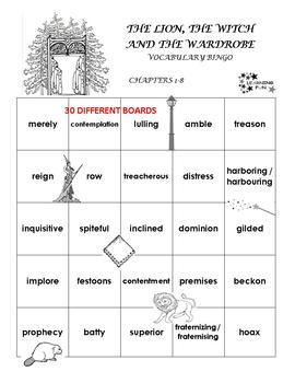 The Lion, the Witch and the Wardrobe vocabulary bingo by LEARNING FUN