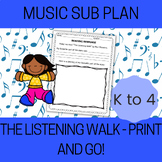 The Listening Walk Sub Plan - K - 4 Music Sub Plan - Print