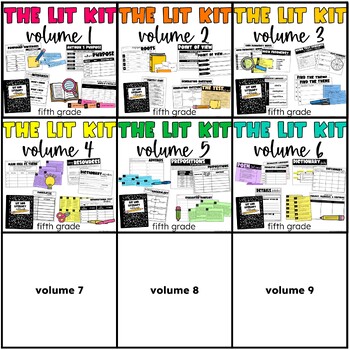 Preview of The Lit Kit Bundle Fifth Grade