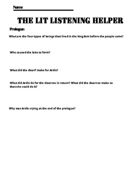 Preview of The Lit Listening Helper