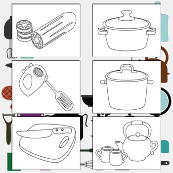 Kitchen Utensils Coloring Book: Cute Gift Coloring Activity Book for  Cooking Lover (Paperback)