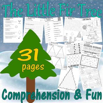Preview of The Little Fir Tree Christmas Book Companion Reading Comprehension Worksheets