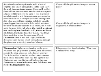 The Little Match Girl Christmas Short Story Analysis for the Common Core