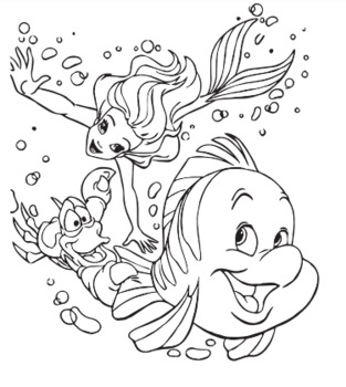 little mermade coloring pages