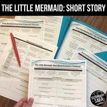 Preview of The Little Mermaid: Compare/Contrast Movie & Reading Unit (Middle School)