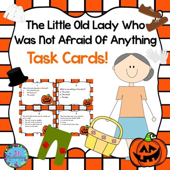 Preview of Little Old Lady Who Was Not Afraid of Anything Task Cards (FREEBIE)