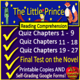 The Little Prince Tests and Quizzes Printable and SELF-GRA