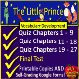 The Little Prince Vocabulary Activities, Task Cards, Tests