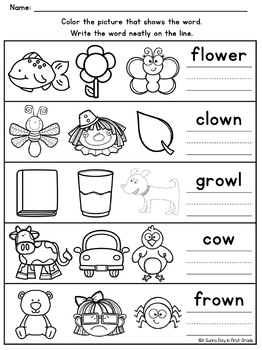 Diphthongs OU & OW Printables, Center & Games by A Sunny Day in First Grade