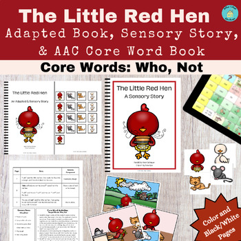 Preview of The Little Red Hen Fairy Tale|Interactive Sensory Story & AAC Core Word Book