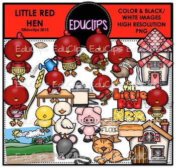 Preview of The Little Red Hen Clip Art Bundle {Educlips Clipart}