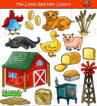Preview of The Little Red Hen Clip Art Graphics Set
