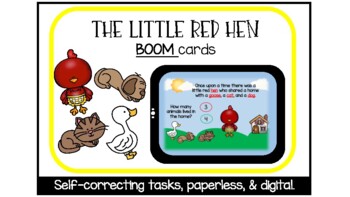 Preview of The Little Red Hen (Comprehen.) - Digital Task Cards with Boom cards w/ audio