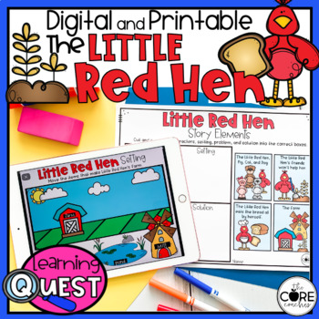 Preview of The Little Red Hen Digital Activities - Fairy Tales Text - Folk Tale Worksheet