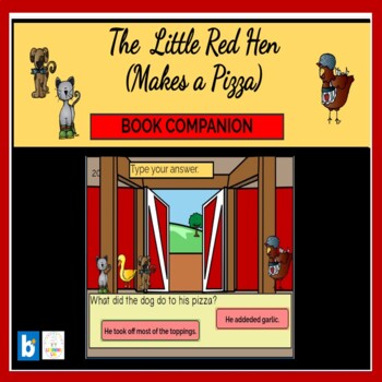 Preview of The Little Red Hen(Makes a Pizza) Book Companion BOOM CARDS