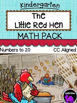 Preview of The Little Red Hen Math Activity Pack for Kindergarten
