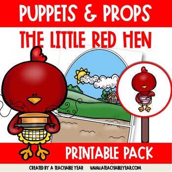 Preview of The Little Red Hen Puppets and Props | Great for ESL Classes