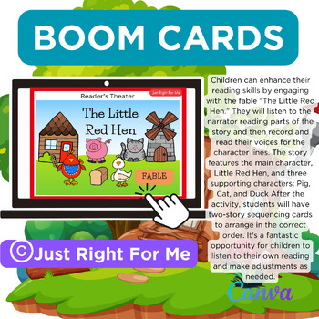 Preview of The Little Red Hen Reader's Theater Pig, Cat, Duck Boom Cards