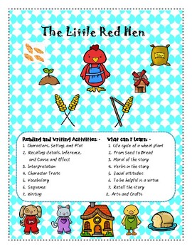 Preview of The Little Red Hen- Close Reading, Writing, and Science Activities! 1/17/2020