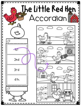 Preview of The Little Red Hen Sequence Accordian Activity