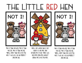 The Little Red Hen - Sequencing by Preschool for Pirates and Princesses