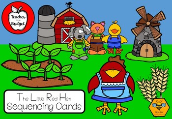 Preview of The Little Red Hen Sequencing Cards - Bee Bots