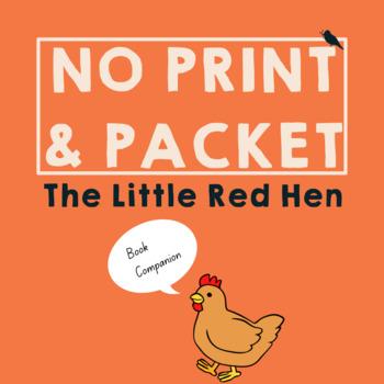 Preview of The Little Red Hen Speech Companion with Boom™ Cards and Printable Worksheets
