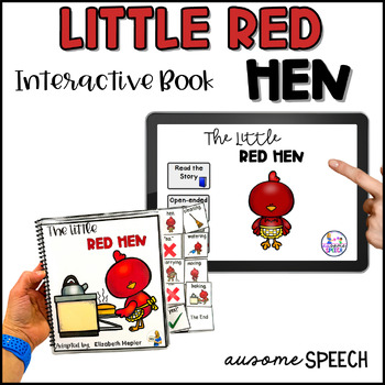 Preview of The Little Red Hen Speech Therapy Unit: Interactive Book & Activities Fable