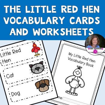 Preview of The Little Red Hen Vocabulary Cards and Worksheets